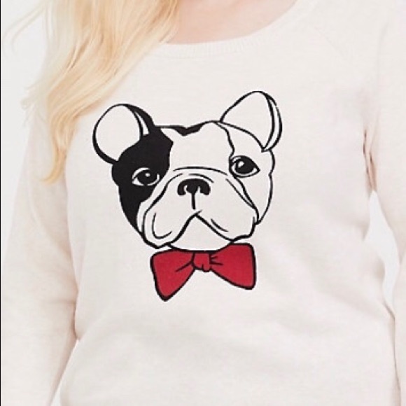 torrid Sweaters - Torrid Plus Size French Bulldog 2X Bowtie Sweater